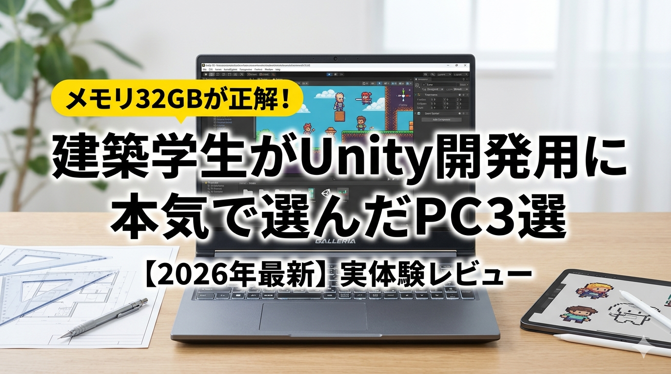 建築学生が選ぶUnity開発用PCおすすめ3選のアイキャッチ画像