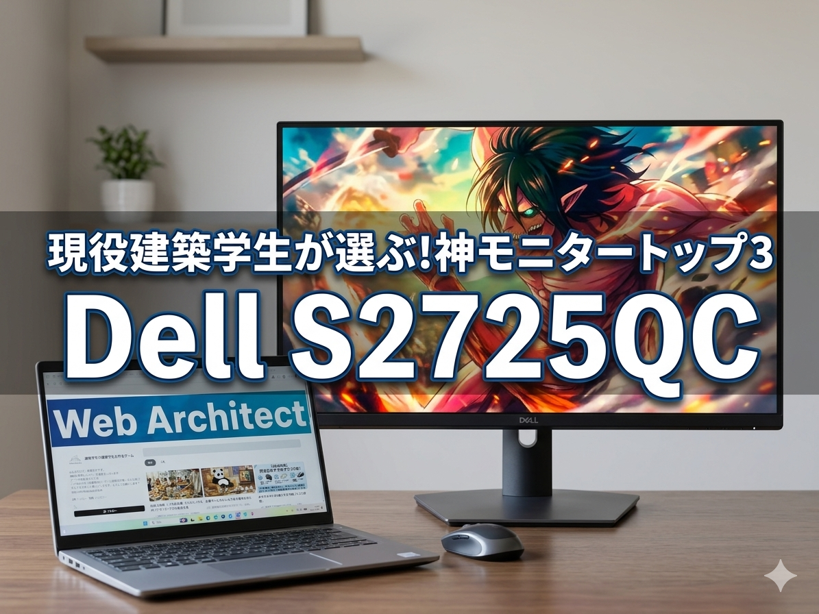 Dell S2725QCのモニターでゲーム開発とアニメ鑑賞をしている様子